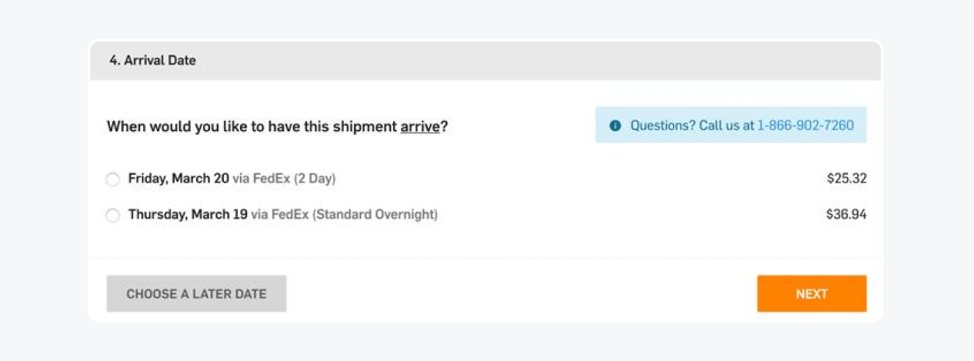 multiple shipping options example multiple shipping options example