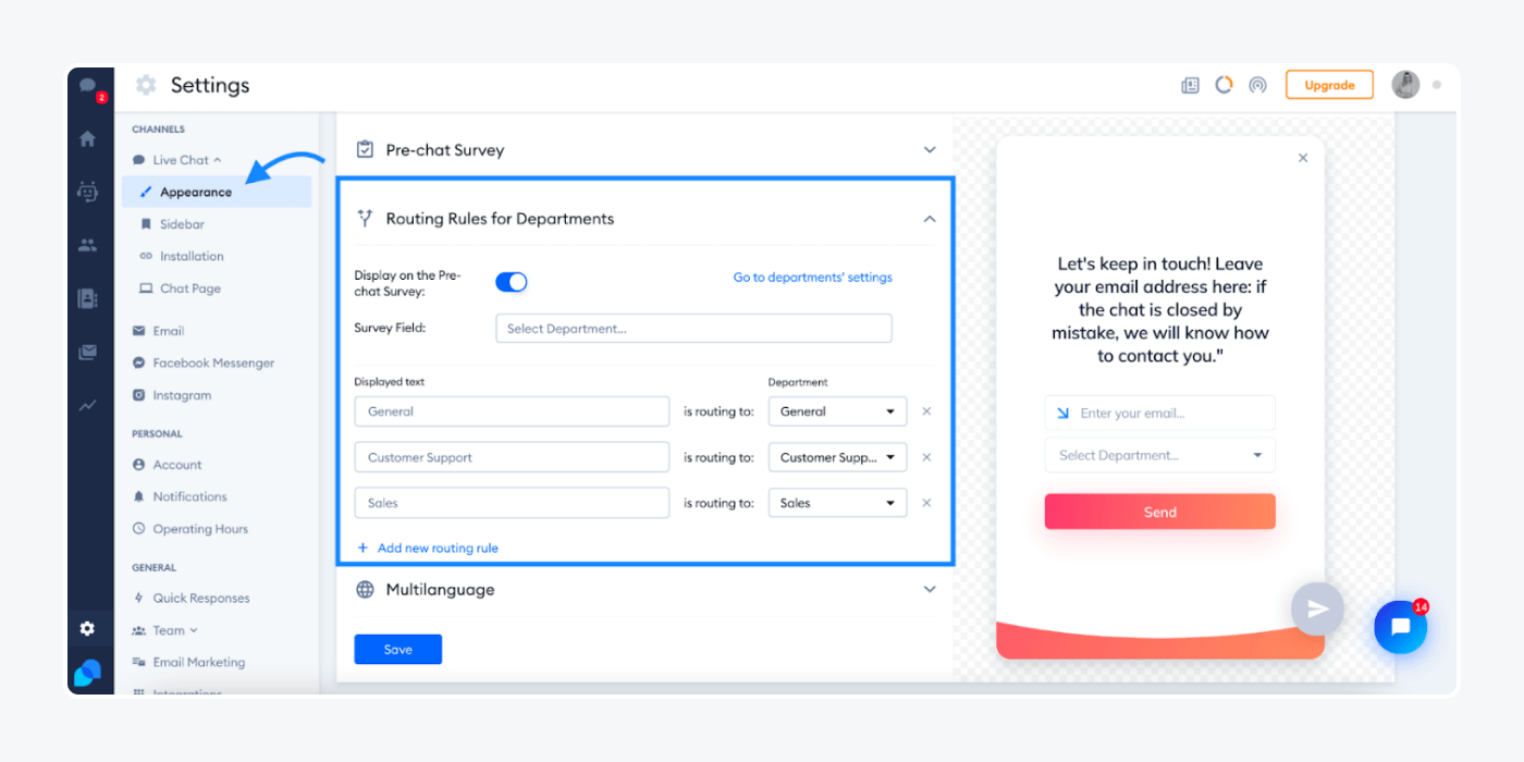 Add new routing rules. Add new routing rules.