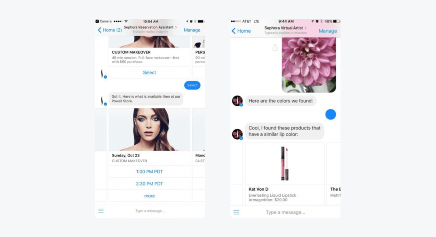 ejemplo de chatbot para ecommerce de sephora ejemplo de sephora