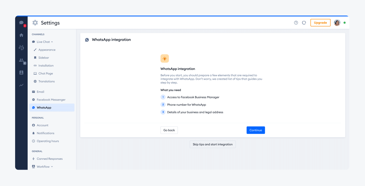 more information on image more info about what’s required for the integration